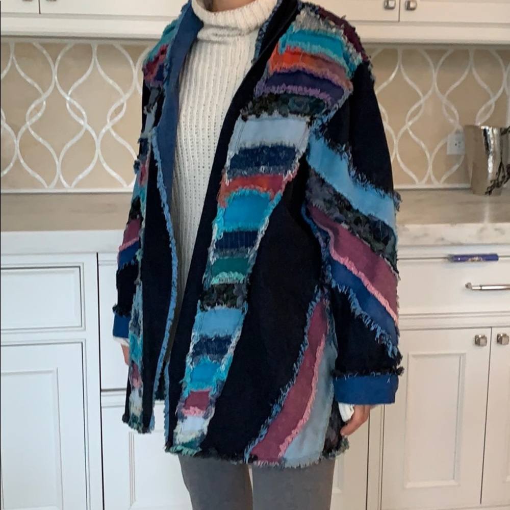 Mieka eclectic denim multi color jacket runs full
